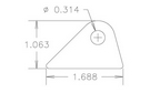 4130 3/16" THK, 5/16" HOLE, 11/16" HT, STRAIGHT CHASSIS TAB - QTY 20